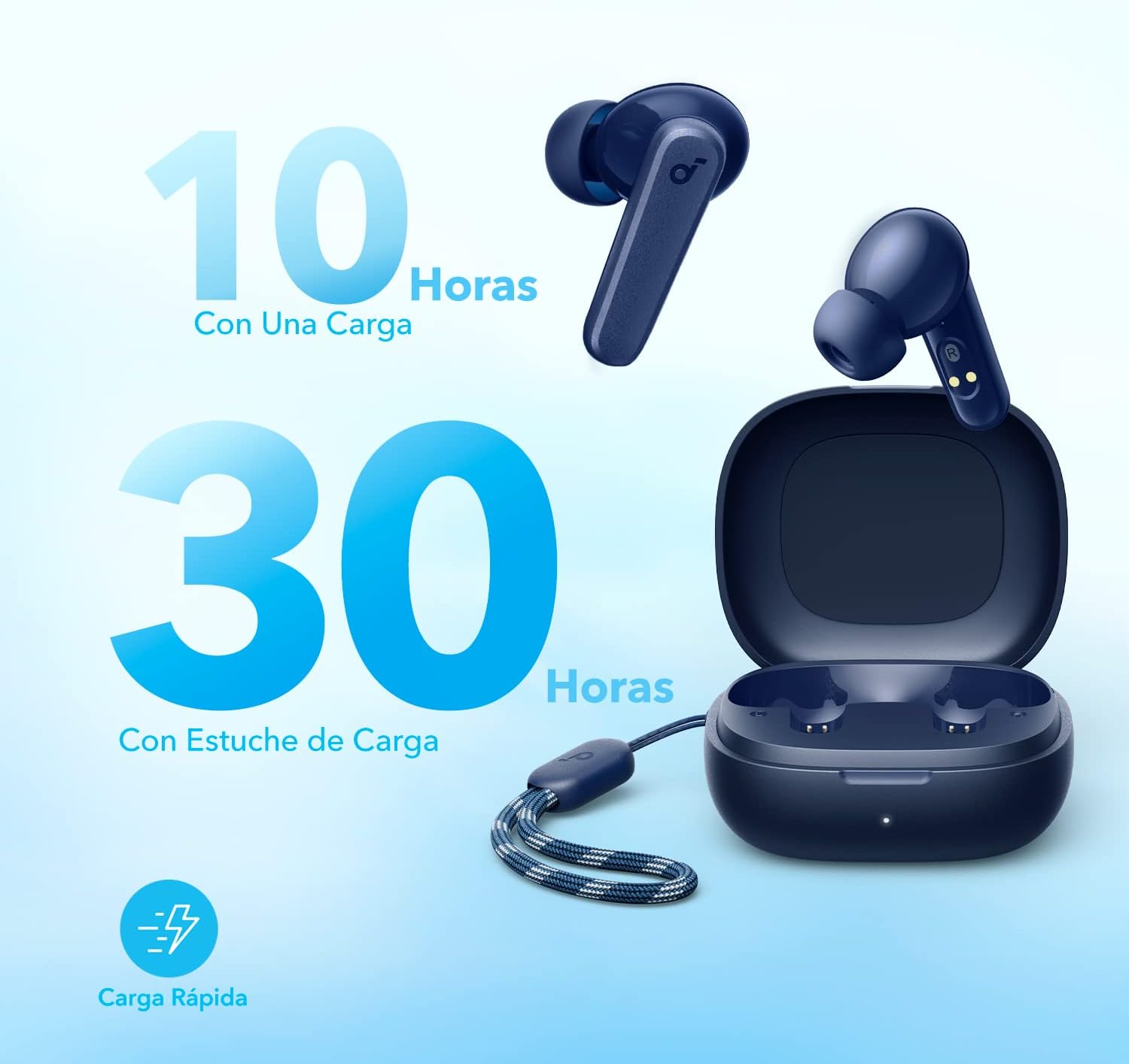 Soundcore P20i Auriculares inalámbricos Bluetooth by Anker, diafragmas de 10mm con Big Bass, Auriculares Bluetooth 5.3, Reproducción 30H, IPX5, 2 micros para Llamadas nítidas con IA, EQ Personalizado - 5