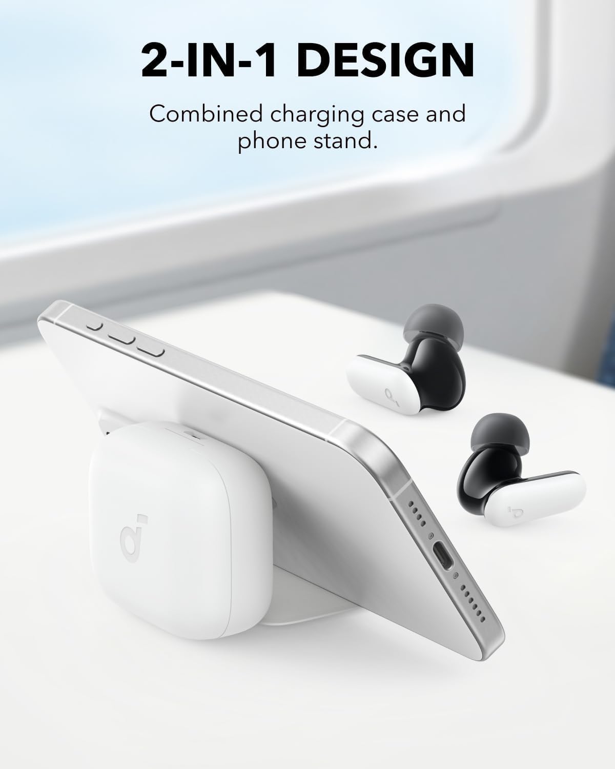 Soundcore P30i de Anker Auriculares con Cancelación de Ruido, Cancelación de Ruido Potente e Inteligente, Graves Potentes, 45 Horas de Reproducción, Estuche 2 en 1 y Soporte para el Móvil, IP54 - 2