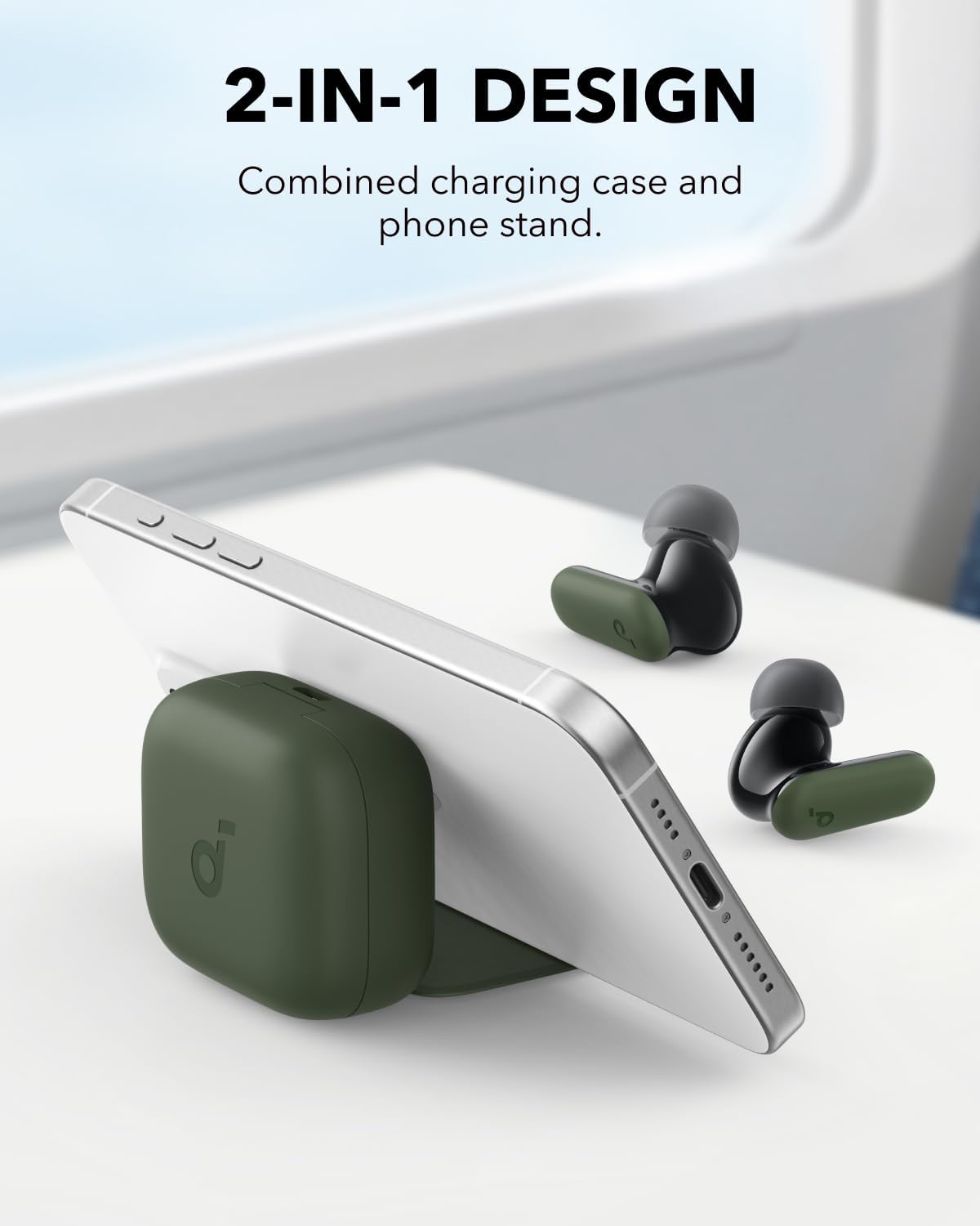 Soundcore P30i de Anker Auriculares con Cancelación de Ruido, Cancelación de Ruido Potente e Inteligente, Graves Potentes, 45 Horas de Reproducción, Estuche 2 en 1 y Soporte para el Móvil, IP54 - 2