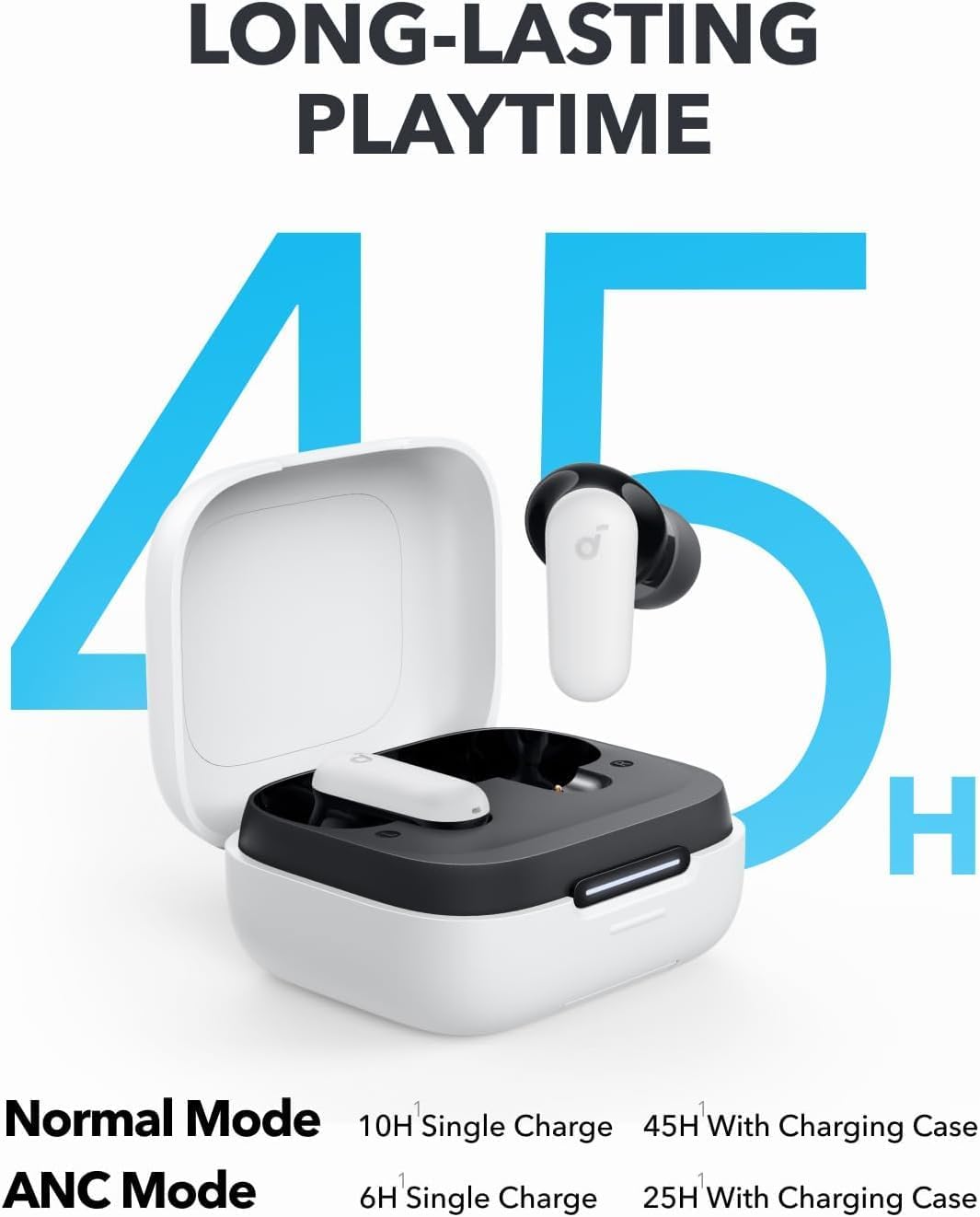 Soundcore P30i de Anker Auriculares con Cancelación de Ruido, Cancelación de Ruido Potente e Inteligente, Graves Potentes, 45 Horas de Reproducción, Estuche 2 en 1 y Soporte para el Móvil, IP54 - 5