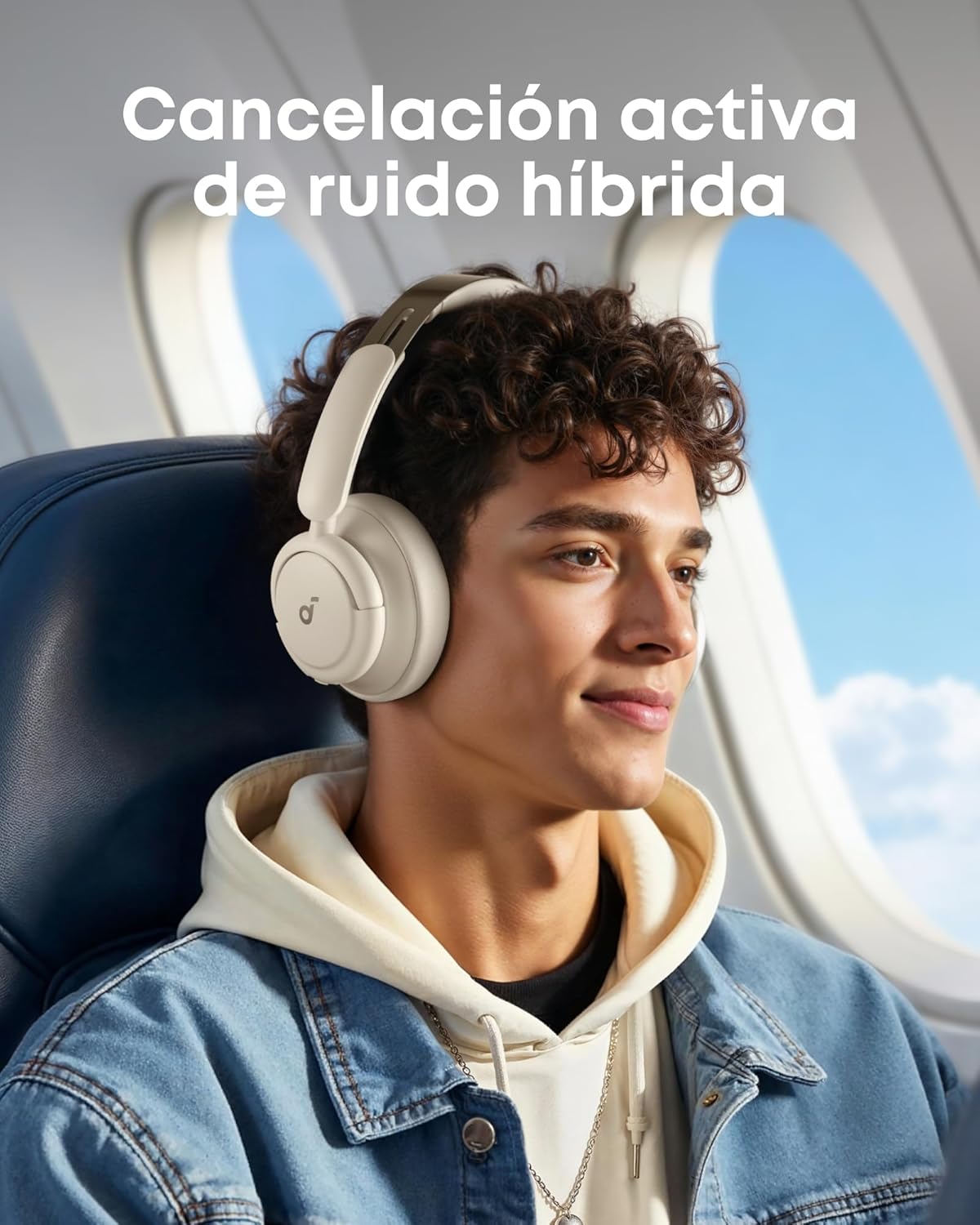 Soundcore de Anker Q30 Cascos Inalámbricos Bluetooth Cancelación de Ruido Activa Híbrida con Varios Modos, Sonido Hi-Res, EQ personalizado vía App, 50H Reproducción, Ajuste Cómodo, Conexión Multipunto - 3