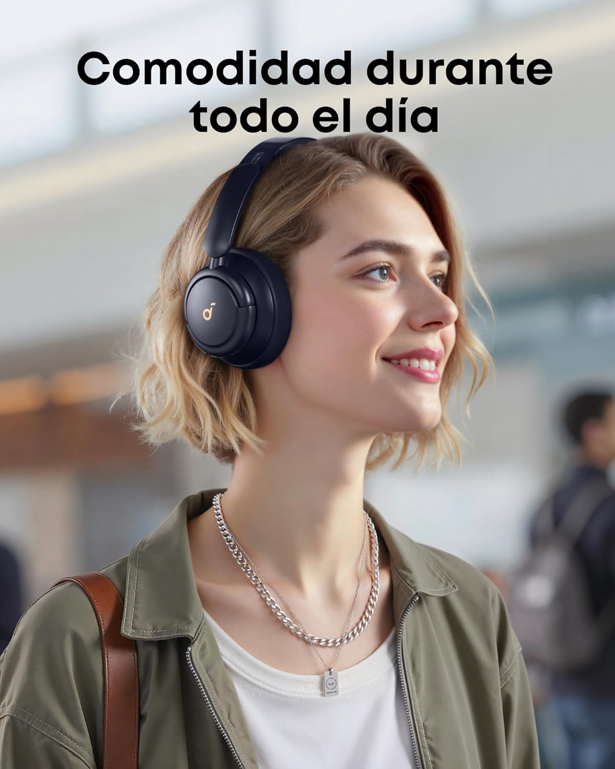 Soundcore de Anker Q30 Cascos Inalámbricos Bluetooth Cancelación de Ruido Activa Híbrida con Varios Modos, Sonido Hi-Res, EQ personalizado vía App, 50H Reproducción, Ajuste Cómodo, Conexión Multipunto - 5