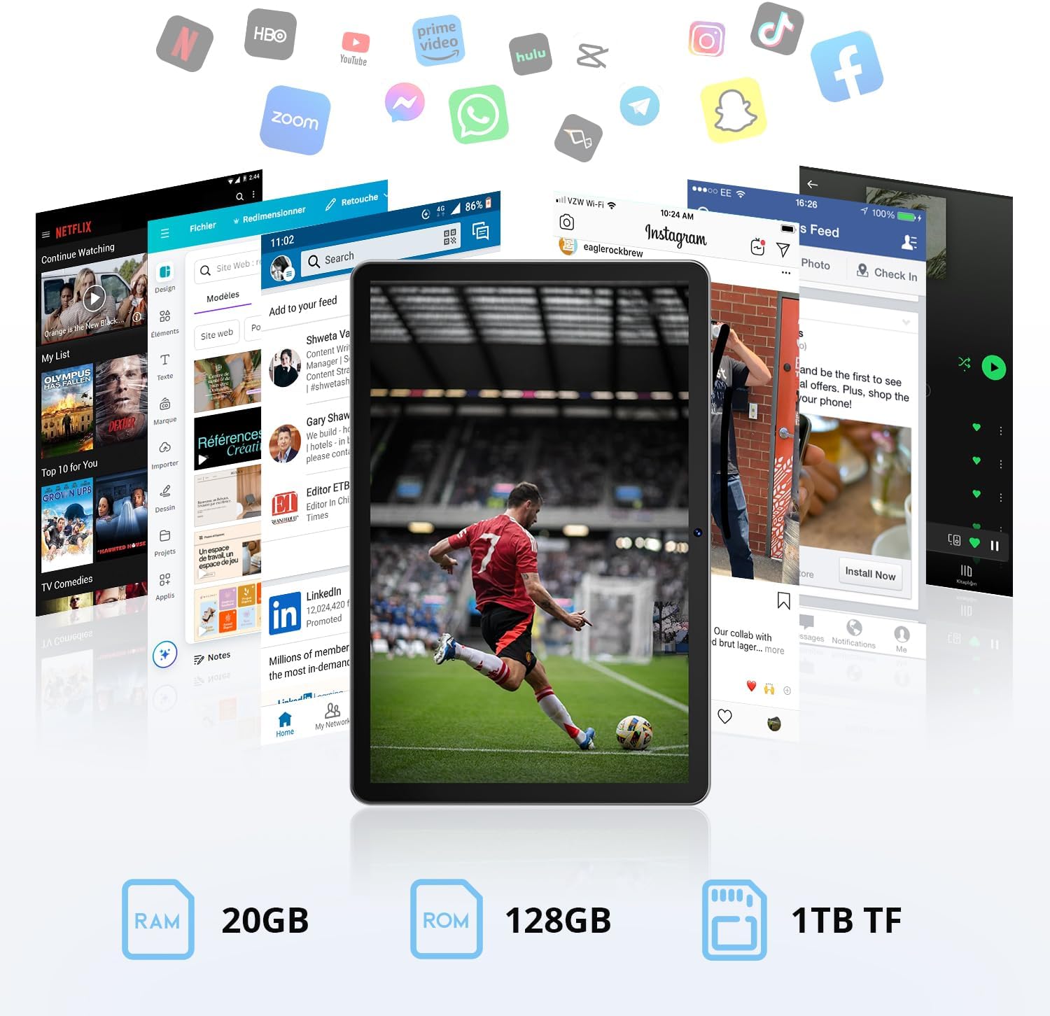 Tablet 10 Pulgadas, con Teclado, Lápiz, Funda y Ratón, Android 16, 20 GB de RAM + 128 GB de ROM, Octa-Core, 1280 x 800 HD, 6600 mAh (con NTC), Widevine L1, 8 MP + 2 MP, 2.4 G + 5 G WiFi (Gris) - 4