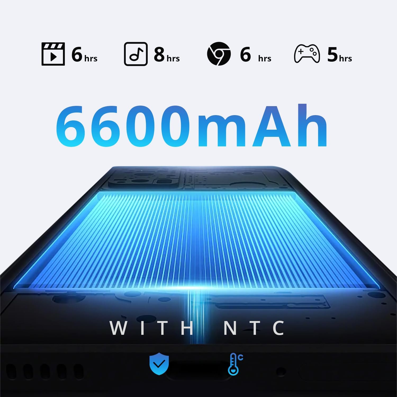 Tablet 10 Pulgadas, con Teclado, Lápiz, Funda y Ratón, Android 16, 20 GB de RAM + 128 GB de ROM, Octa-Core, 1280 x 800 HD, 6600 mAh (con NTC), Widevine L1, 8 MP + 2 MP, 2.4 G + 5 G WiFi (Gris) - 6