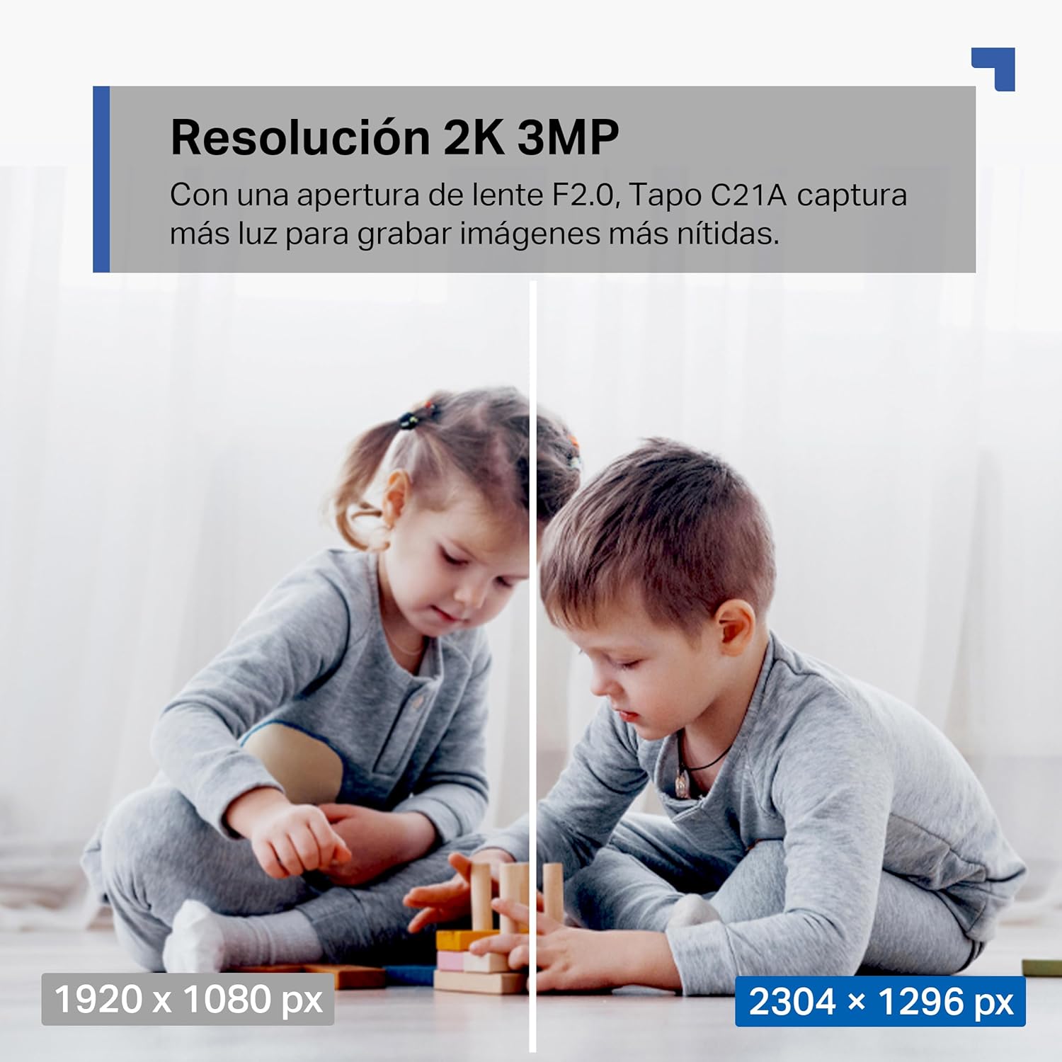 Tapo 2K(3MP) Cámara de vigilancia WiFi Interior 360° C21A, visión Nocturna, notificaciones en Tiempo Real, detección de Persona, Seguimiento de Movimiento, Control Remoto, Compatible con Alexa - 3