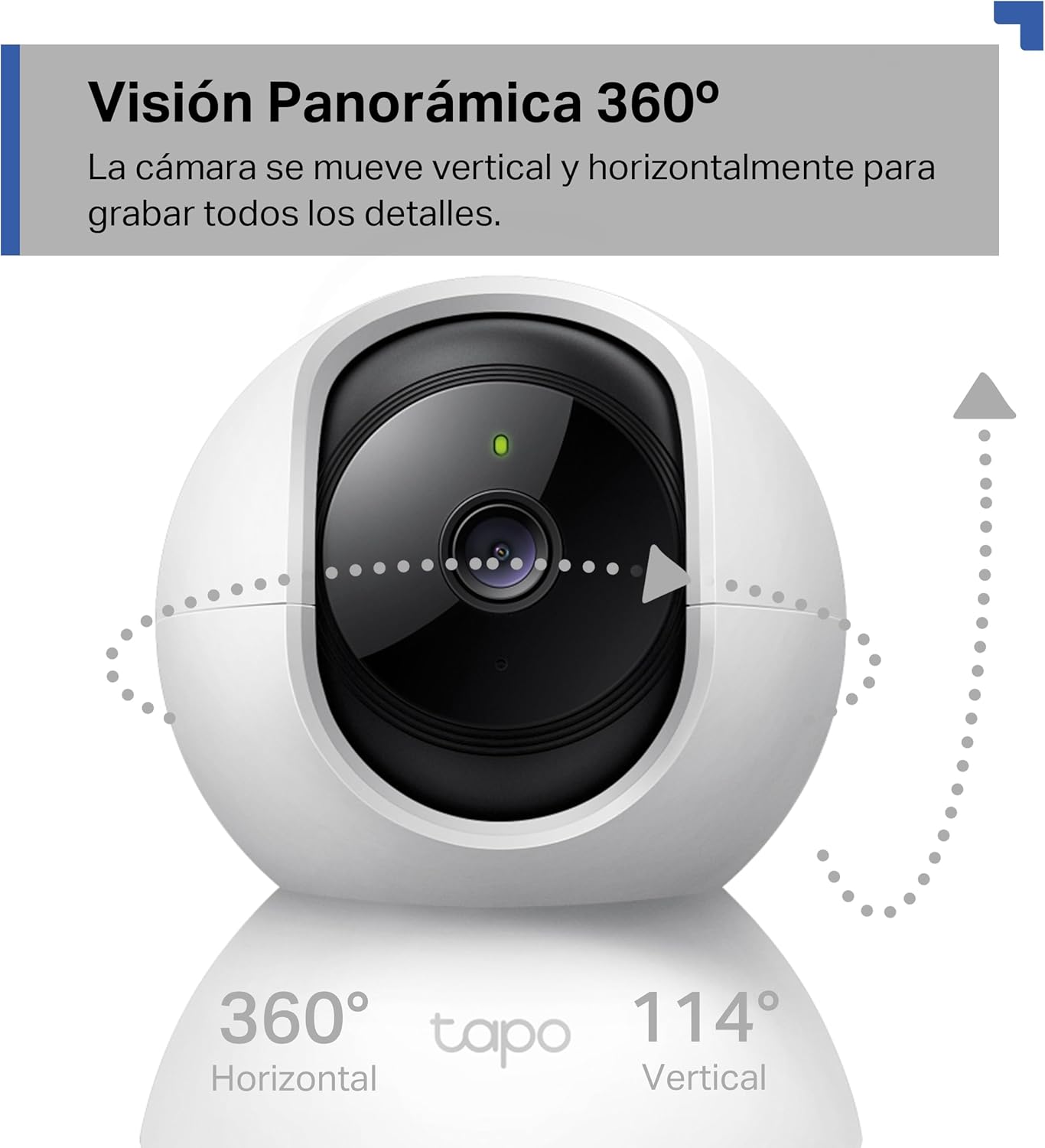 Tapo 2K(3MP) Cámara de vigilancia WiFi Interior 360° C21A, visión Nocturna, notificaciones en Tiempo Real, detección de Persona, Seguimiento de Movimiento, Control Remoto, Compatible con Alexa - 4