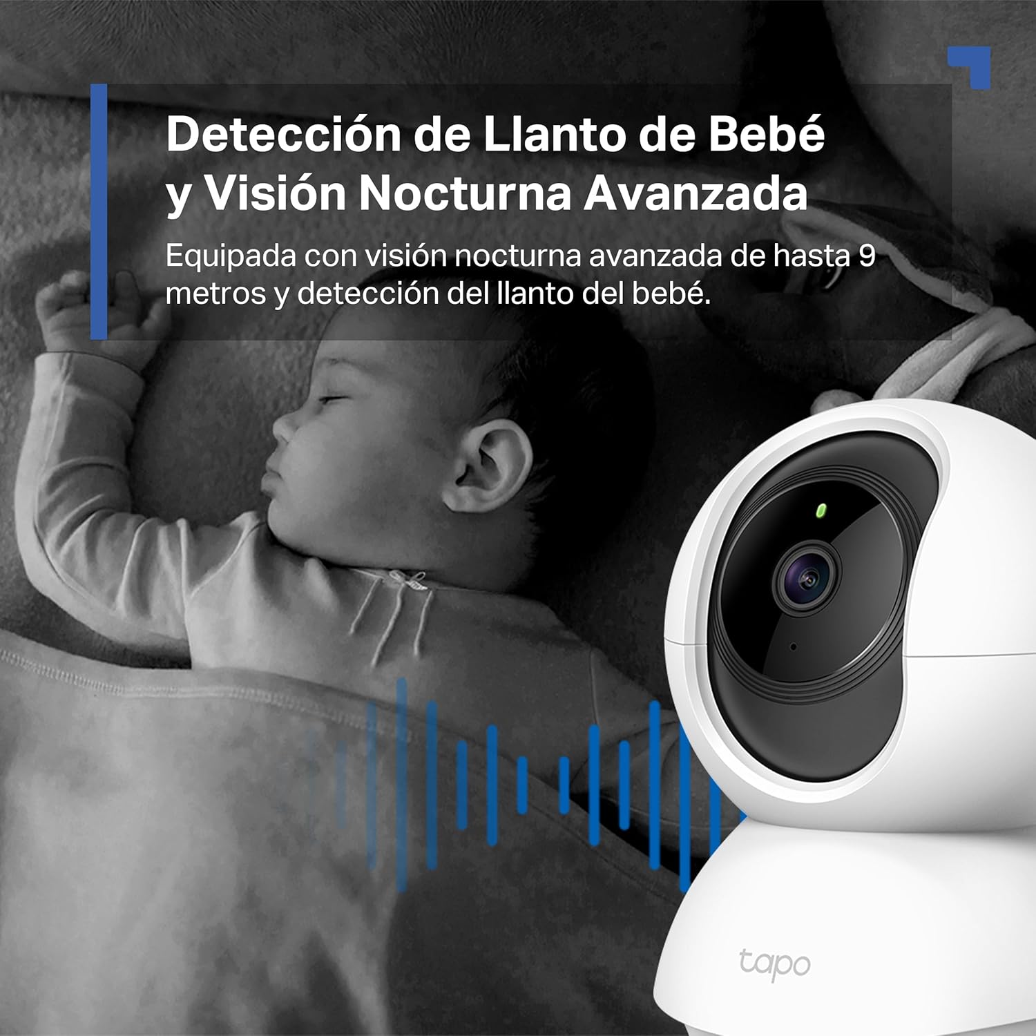 Tapo 2K(3MP) Cámara de vigilancia WiFi Interior 360° C21A, visión Nocturna, notificaciones en Tiempo Real, detección de Persona, Seguimiento de Movimiento, Control Remoto, Compatible con Alexa - 5