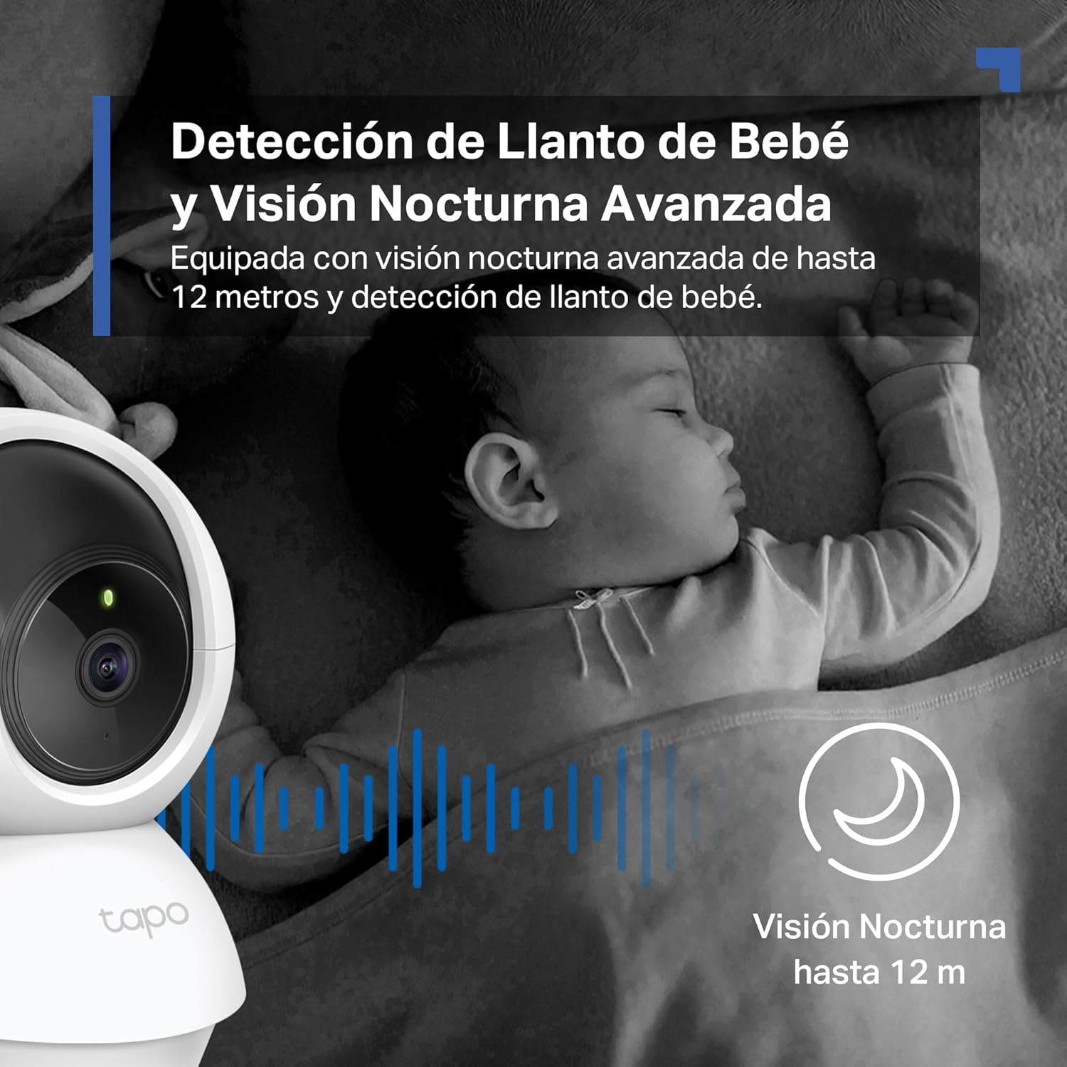 Tapo C200 - Cámara IP WiFi 360° Cámara de Vigilancia FHD 1080p,Visión Nocturna, Notificaciones en Tiempo Real, Admite Tarjeta SD,Detección de Movimiento,Control Remoto,Compatible con Alexa - 5