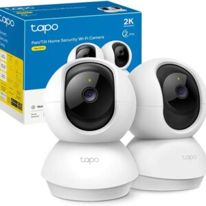 Tapo C210(2-Pack) - Cámara IP WiFi 360° Cámara de Vigilancia 2K (3MP),Visión Nocturna Admite Tarjeta SD hasta 512 GB, Detección de Movimiento, Control Remoto, Compatible con Alexa