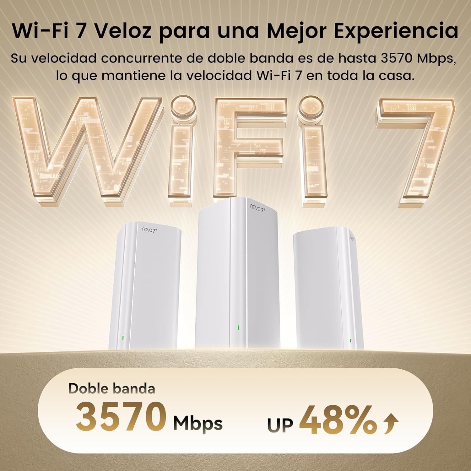 Tenda Nova ME3 Pro (Pack de 3) – Sistema WiFi 7 Mesh BE3600 (3.6 Gbps Doble Banda), 3 Puertos Gigabit, Cobertura para Todo el Hogar, Ideal para Streaming 4K y Juegos, MLO, WPA3, Itinerancia Continua - 3