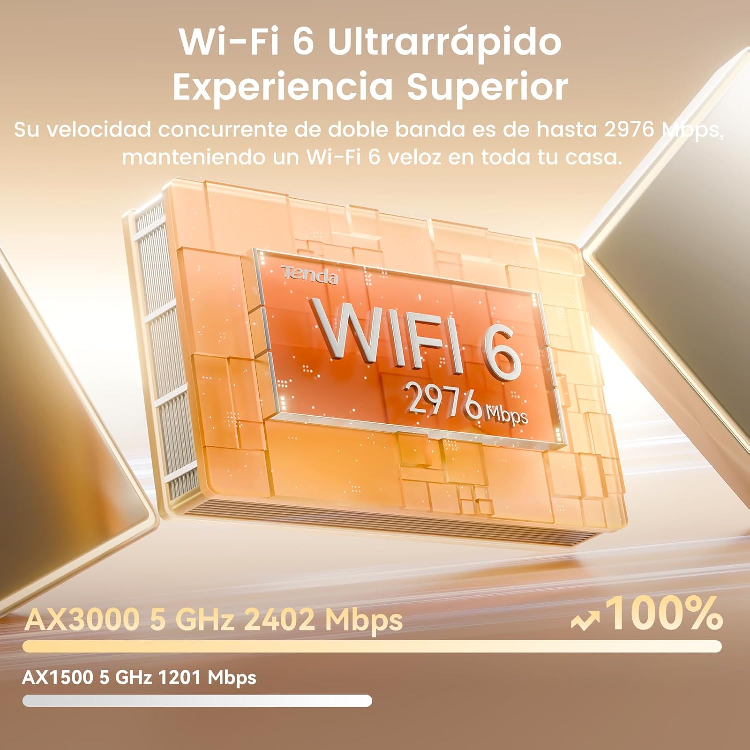Tenda Nova Mesh MX12 (3-Pack) - WiFi Mesh AX3000, Repetidor WiFi 6 de Doble Banda 2,4 GHz/5 GHz, Router para Toda la Casa, 3X Puertos Gigabit, Backhaul Ethernet, Control Parental, MU-MIMO, OFDMA - 3