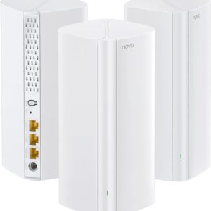 Tenda Nova Mesh MX12 (3-Pack) - WiFi Mesh AX3000, Repetidor WiFi 6 de Doble Banda 2,4 GHz/5 GHz, Router para Toda la Casa, 3X Puertos Gigabit, Backhaul Ethernet, Control Parental, MU-MIMO, OFDMA