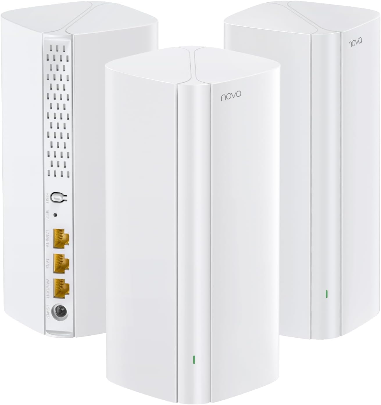 Tenda Nova Mesh MX12 (3-Pack) - WiFi Mesh AX3000, Repetidor WiFi 6 de Doble Banda 2,4 GHz/5 GHz, Router para Toda la Casa, 3X Puertos Gigabit, Backhaul Ethernet, Control Parental, MU-MIMO, OFDMA - 1
