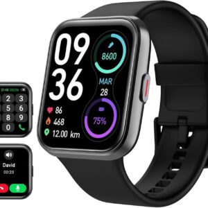 Tensky Reloj Inteligente Hombre con Llamadas y Voz de Alexa, Whatsapp Notificaciones, 1.85" Smartwatch Hombre 110 Modos Deportes 3 ATM SpO2/Pulsómetro/Monitor de Sueño Pulsera para iPhone Android