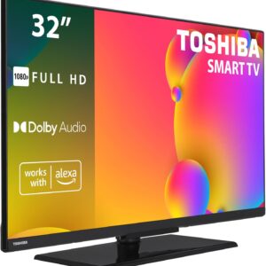 Toshiba 32LV3563DG Smart TV de 32", con Resolución Full HD (1920 x 1080), HDR, Compatible con Asistente de Voz Alexa