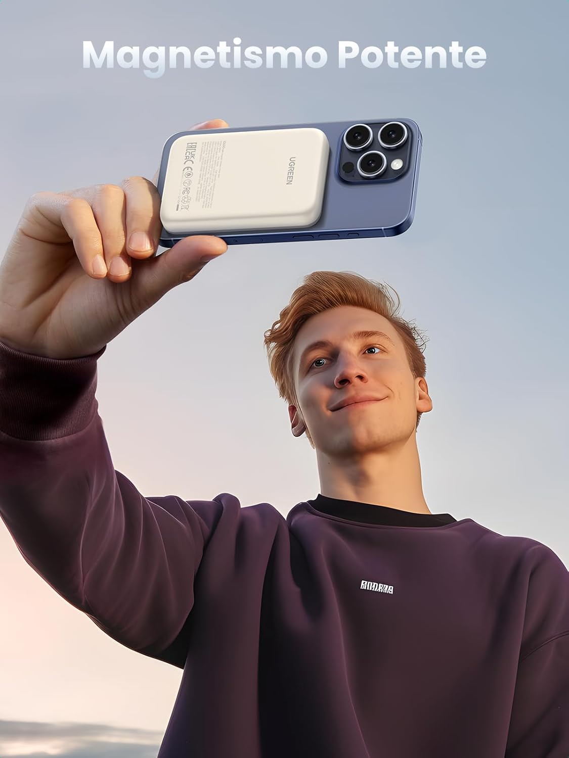 UGREEN Nexode Power Bank Inalámbrico Magnético 10000mAh con Carga Rápida USB C 20W PD QC 3.0, Cargador Portátil Compatible con iPhone 17 Pro MAX Air 16 15 14 13 12 Mini Plus Pro MAX (Beige) - 2