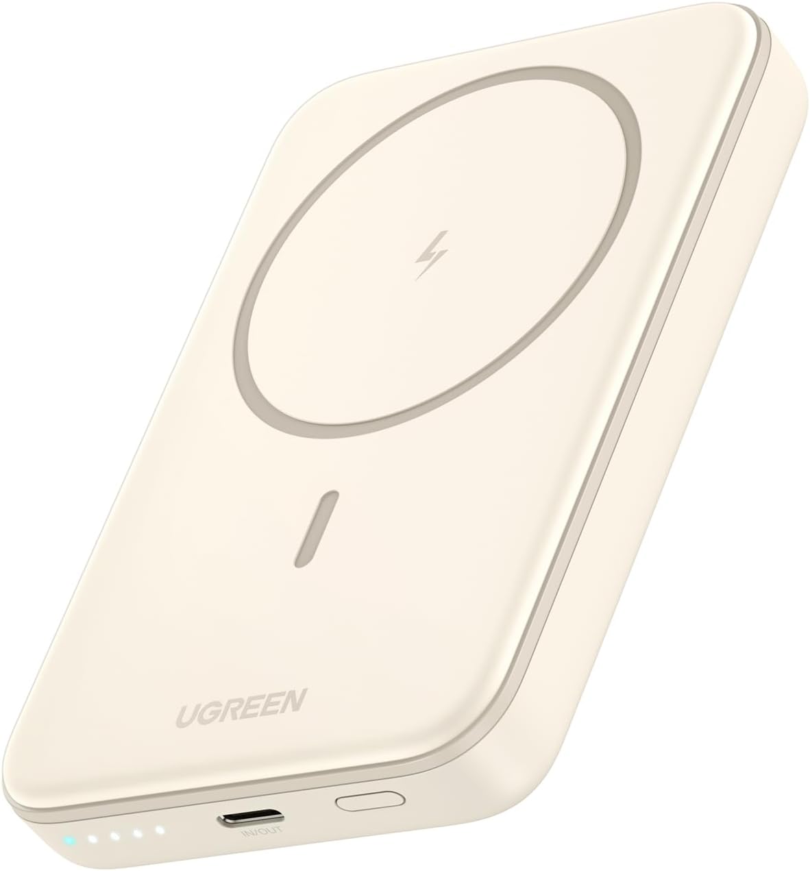 UGREEN Nexode Power Bank Inalámbrico Magnético 10000mAh con Carga Rápida USB C 20W PD QC 3.0, Cargador Portátil Compatible con iPhone 17 Pro MAX Air 16 15 14 13 12 Mini Plus Pro MAX (Beige) - 1