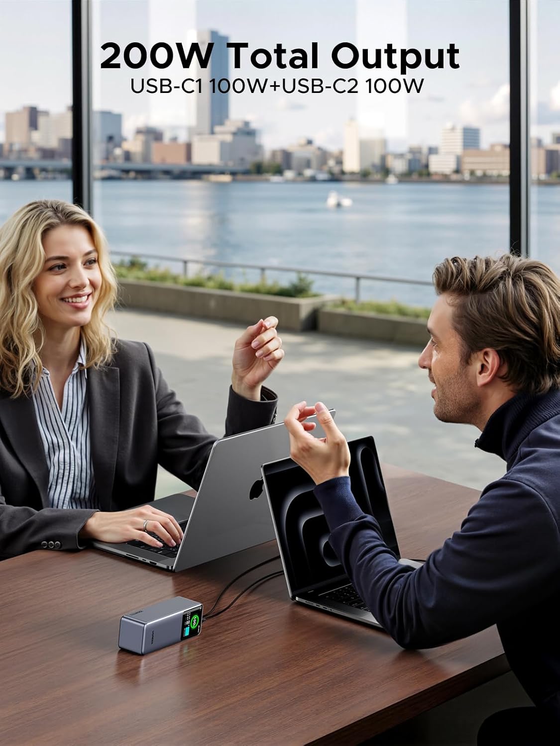 UGREEN Nexode Pro 200W Power Bank 25000mAh Batería Externa Carga Rápida USB C PD3.1 140W 3 Puertos Cargador Portátil PC Pantalla TFT Compatible con iPhone 17 16 15 14 Galaxy S25 S24 A56 MacBook iPad - 5