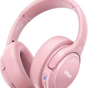 Uliptz Auriculares Inalámbricos Bluetooth, 65 Horas de Reproducción, 6 Modos de Sonido EQ, Auriculares Inalámbricos Diadema Estéreo HiFi, Audifonos Bluetooth 5.3 para PC/Teléfono (Rosa)