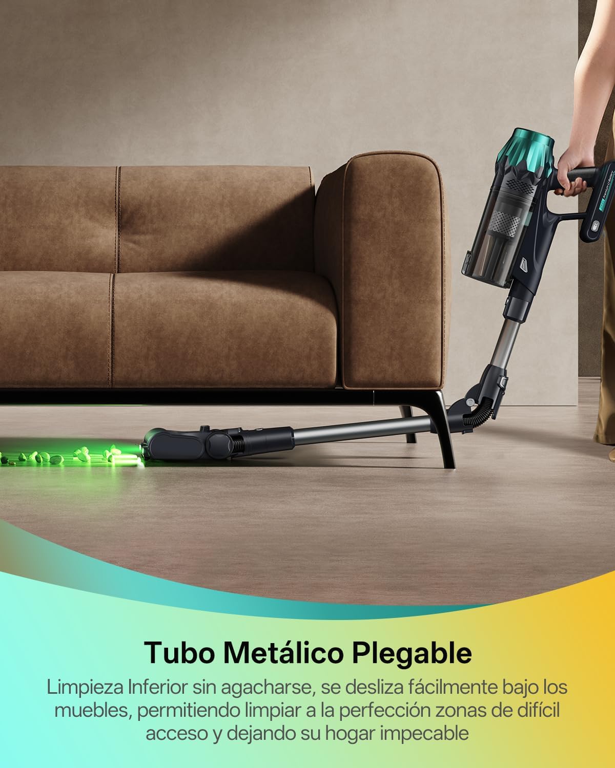 Vexilar V15Max Aspiradora sin Cable 65KPa/60 Min/1,5L, Aspiradora Inalámbrica con Fregona, Antienredos, Fácil Limpieza,Tendencias de Moda, Aspirador Escoba Vertical para Suelos/Alfombras/Pelos/Coche - 3