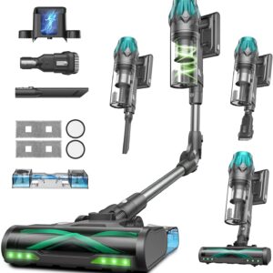 Vexilar V15Max Aspiradora sin Cable 65KPa/60 Min/1,5L, Aspiradora Inalámbrica con Fregona, Antienredos, Fácil Limpieza,Tendencias de Moda, Aspirador Escoba Vertical para Suelos/Alfombras/Pelos/Coche
