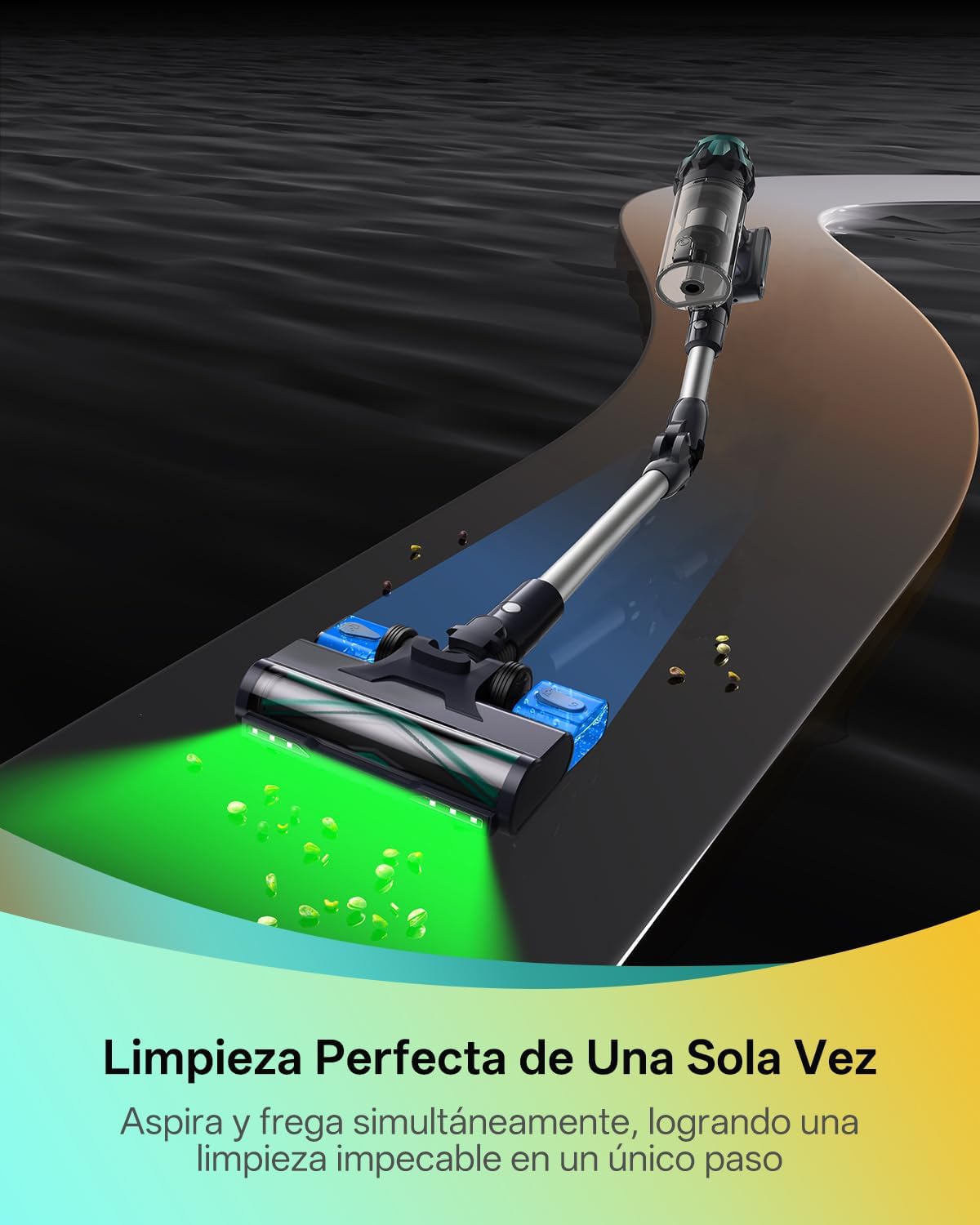 Vexilar V15Max Aspiradora sin Cable 65KPa/60 Min/1,5L, Aspiradora Inalámbrica con Fregona, Antienredos, Fácil Limpieza,Tendencias de Moda, Aspirador Escoba Vertical para Suelos/Alfombras/Pelos/Coche - 5