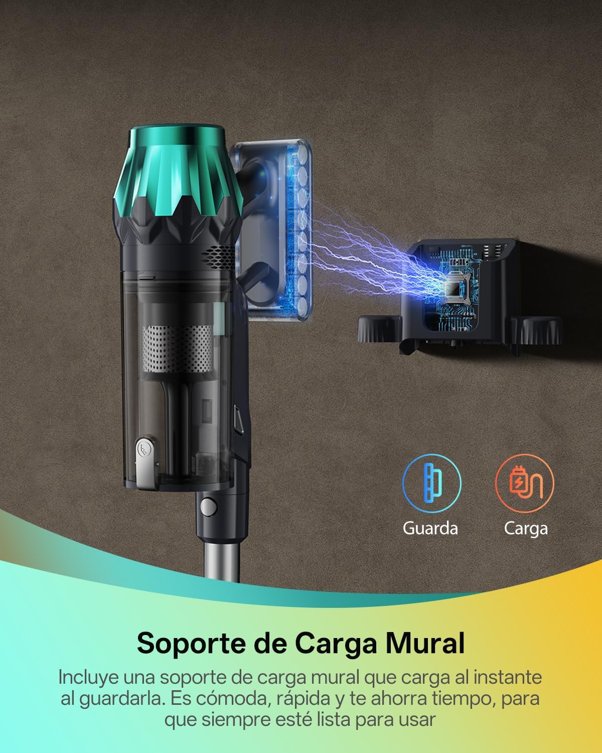 Vexilar V15Max Aspiradora sin Cable 65KPa/60 Min/1,5L, Aspiradora Inalámbrica con Fregona, Antienredos, Fácil Limpieza,Tendencias de Moda, Aspirador Escoba Vertical para Suelos/Alfombras/Pelos/Coche - 6