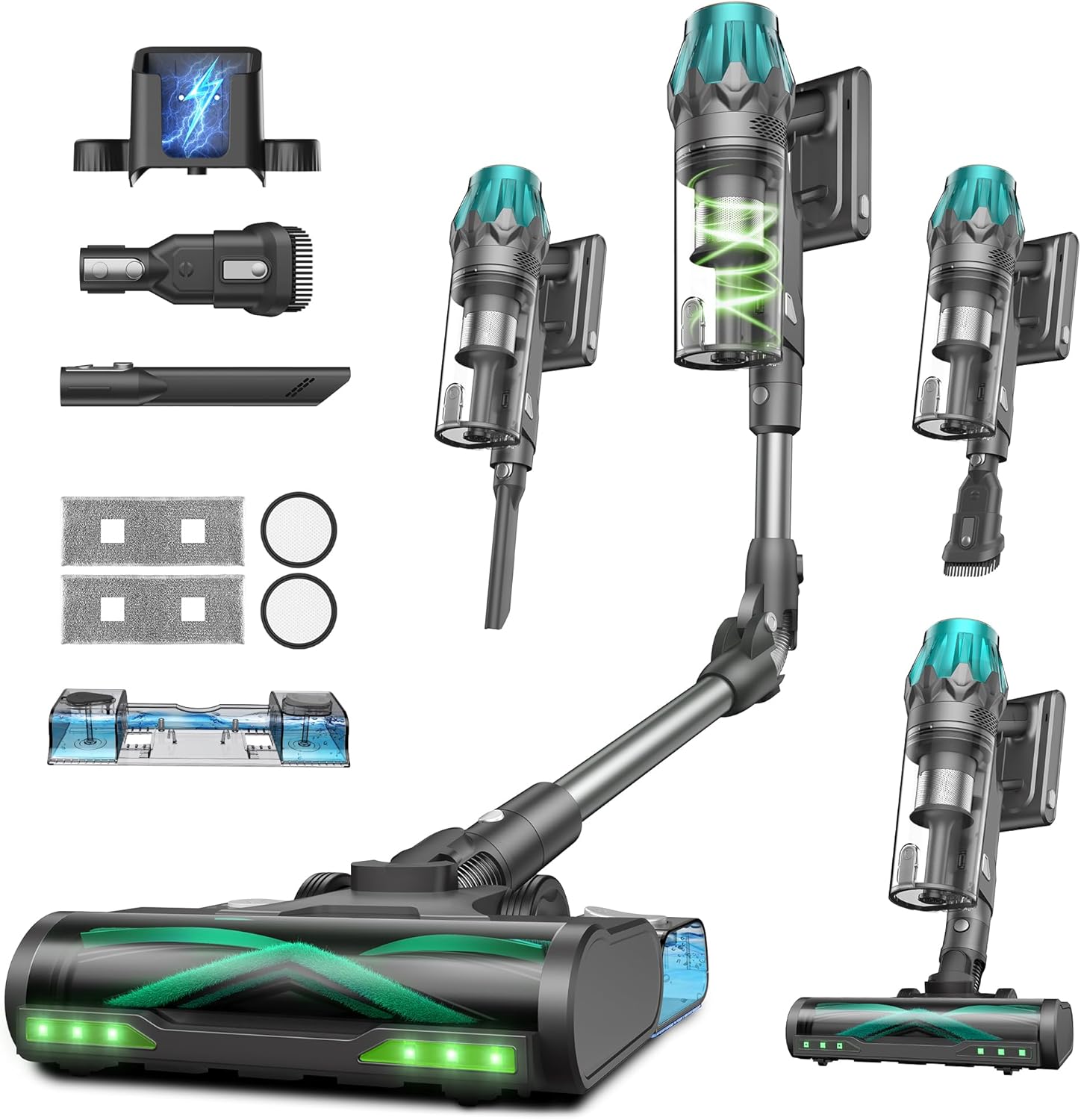 Vexilar V15Max Aspiradora sin Cable 65KPa/60 Min/1,5L, Aspiradora Inalámbrica con Fregona, Antienredos, Fácil Limpieza,Tendencias de Moda, Aspirador Escoba Vertical para Suelos/Alfombras/Pelos/Coche - 1