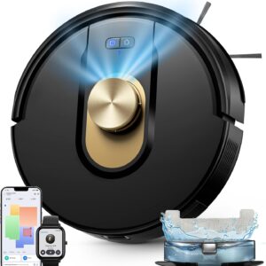 Vexilar W9 Robot Aspirador y Fregasuelos 8000Pa, Robot Aspirador con Navegación Láser, 5 Mapa Inteligente, Larga Autonomía, Adecuado para Suelo, Alfombras de Pelo Corto, Pelo de Mascotas