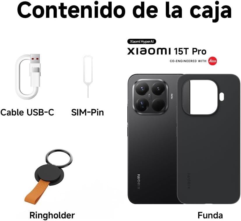 XIAOMI 15T Pro - Smartphone de 12+1024GB, Lente óptica Leica Summilux, MediaTek Dimensity 9400+, Pantalla Eye Care de 6,83" 144 Hz, HyperCharge de 90W, Cargador no Incluido, Gris (Versión ES) - 4