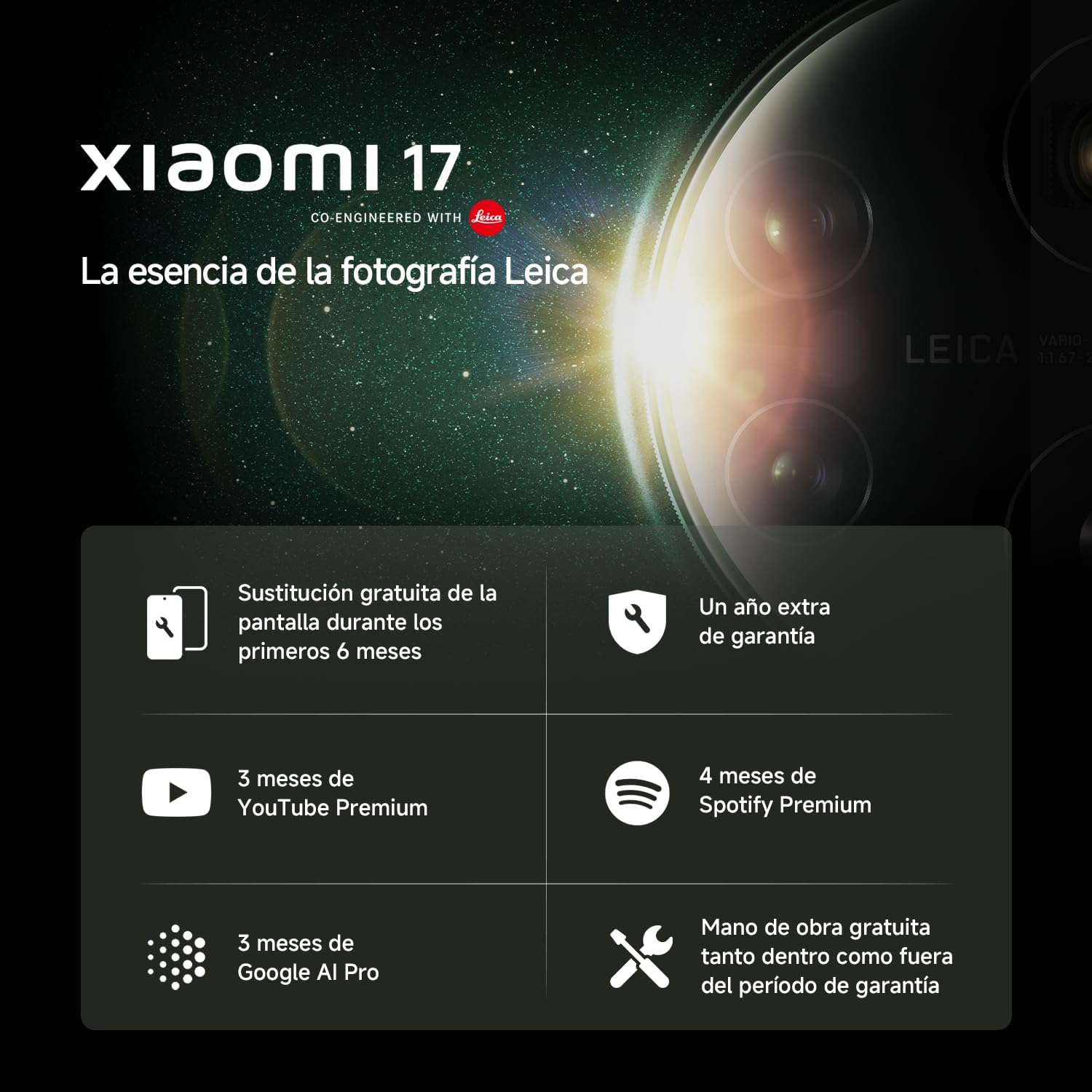 XIAOMI 17 - Smartphone de 12+512GB, Lentes óptica Leica Summilux, Snapdragon 8 Elite Gen 5, HyperAI, 1 año de garantía Extra, Cargador no Incluido, Azul (Versión ES) - 2