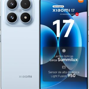 XIAOMI 17 - Smartphone de 12+512GB, Lentes óptica Leica Summilux, Snapdragon 8 Elite Gen 5, HyperAI, 1 año de garantía Extra, Cargador no Incluido, Azul (Versión ES)