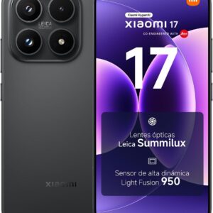XIAOMI 17 - Smartphone de 12+512GB, Lentes óptica Leica Summilux, Snapdragon 8 Elite Gen 5, HyperAI, 1 año de garantía Extra, Cargador no Incluido, Negro (Versión ES)