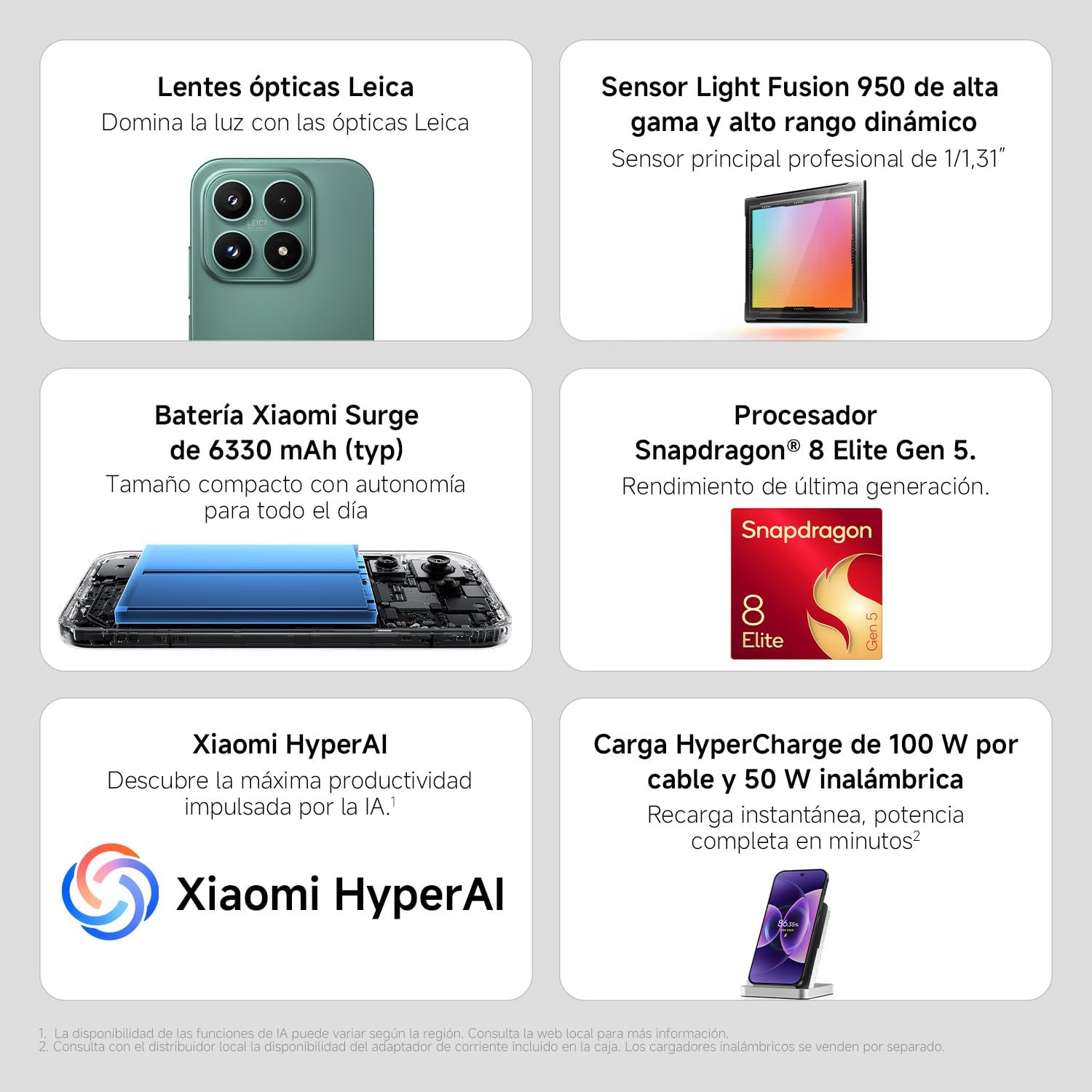 XIAOMI 17 - Smartphone de 12+512GB, Lentes óptica Leica Summilux, Snapdragon 8 Elite Gen 5, HyperAI, 1 año de garantía Extra, Cargador no Incluido, Verde (Versión ES) - 3