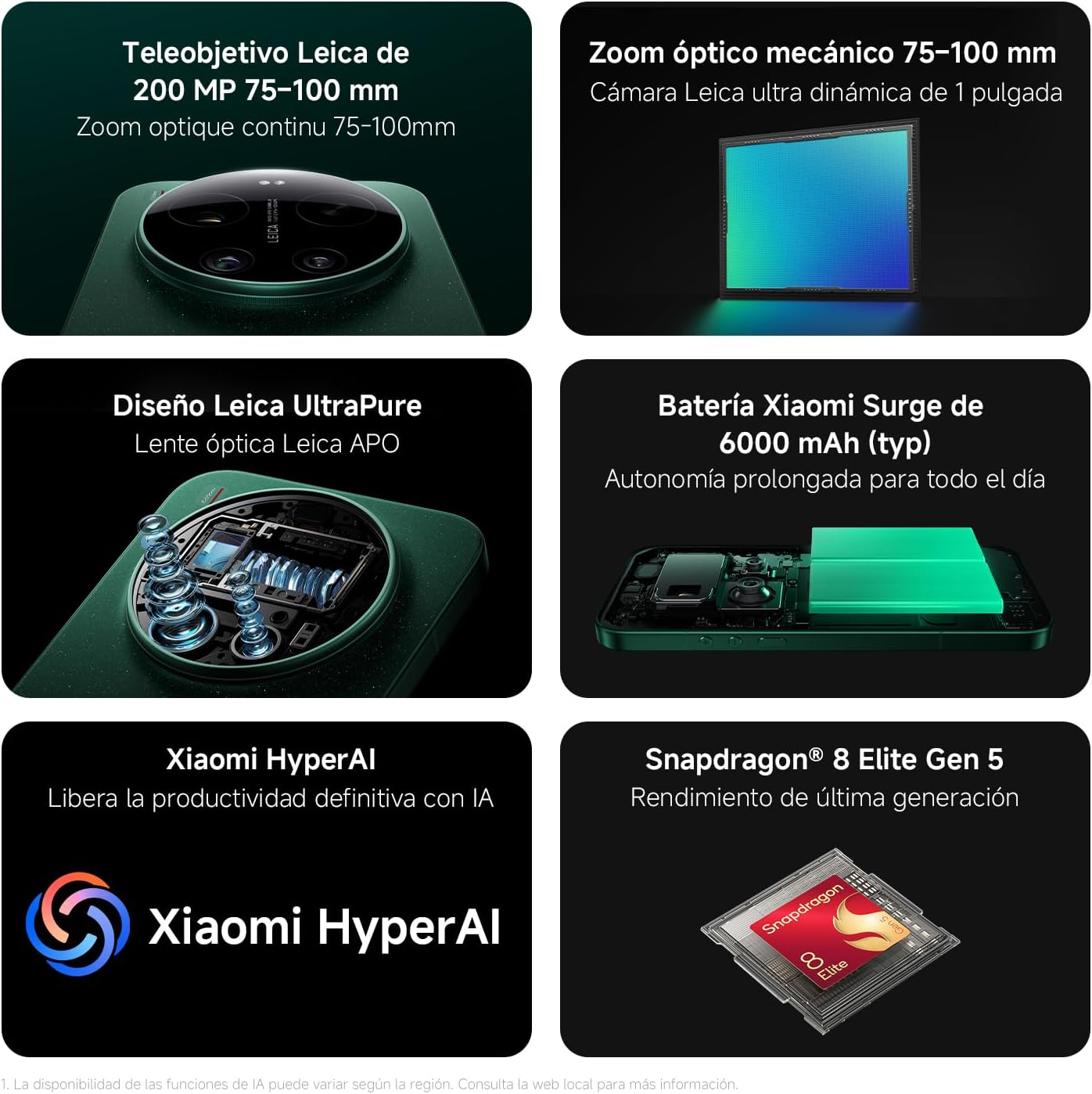 XIAOMI 17 Ultra - Smartphone de 16+512GB, Teleobjetivo Leica de 200 MP (75-100 mm), Snapdragon 8 Elite Gen 5, HyperAI, 1 año de garantía Extra, Cargador no Incluido, Blanco (Versión ES) - 3