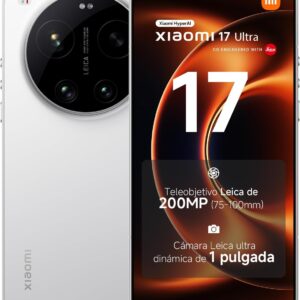 XIAOMI 17 Ultra - Smartphone de 16+512GB, Teleobjetivo Leica de 200 MP (75-100 mm), Snapdragon 8 Elite Gen 5, HyperAI, 1 año de garantía Extra, Cargador no Incluido, Blanco (Versión ES)
