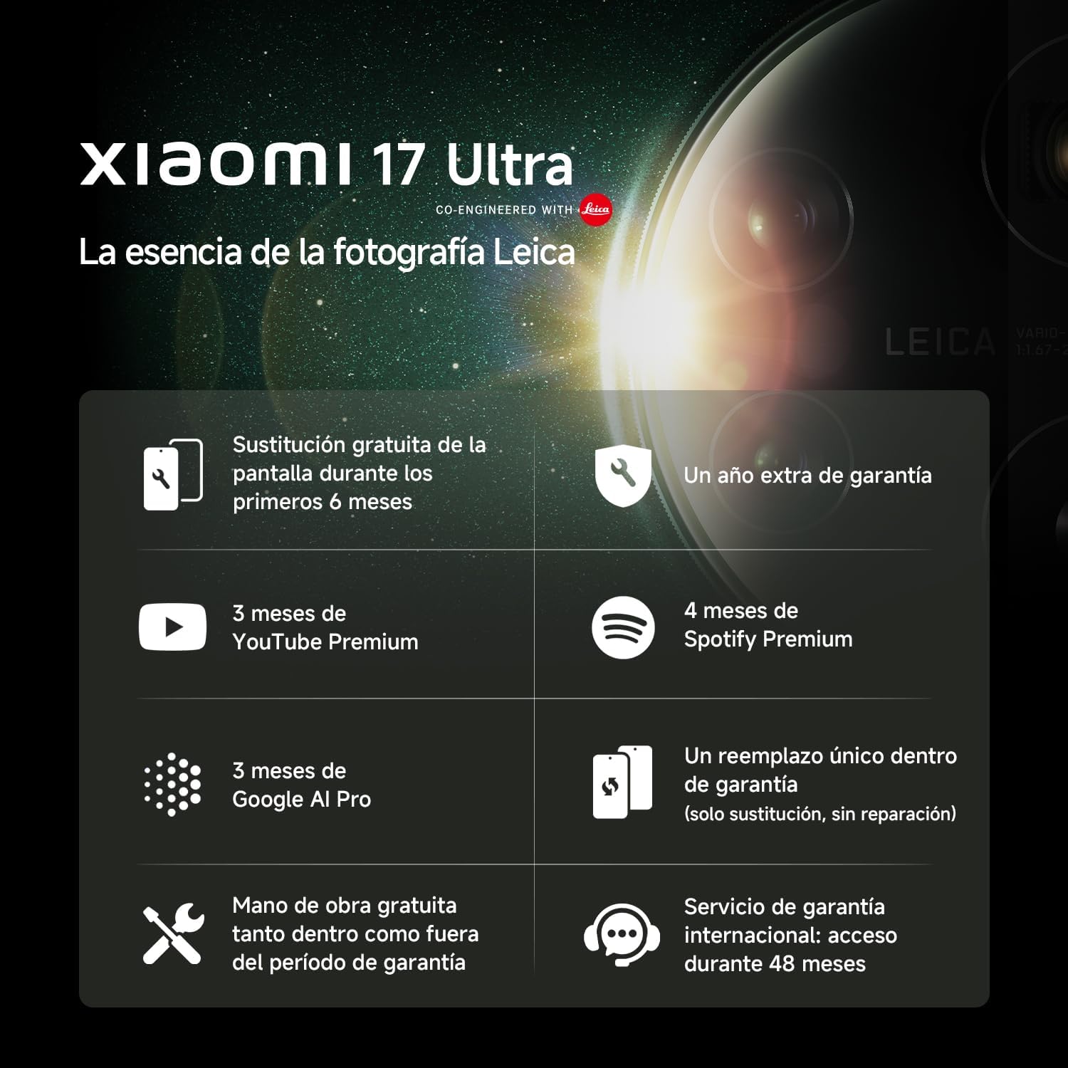 XIAOMI 17 Ultra - Smartphone de 16+512GB, Teleobjetivo Leica de 200 MP (75-100 mm), Snapdragon 8 Elite Gen 5, HyperAI, 1 año de garantía Extra, Cargador no Incluido, Negro (Versión ES) - 2
