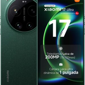 XIAOMI 17 Ultra - Smartphone de 16+512GB, Teleobjetivo Leica de 200 MP (75-100 mm), Snapdragon 8 Elite Gen 5, HyperAI, 1 año de garantía Extra, Cargador no Incluido, Verde (Versión ES)