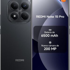 XIAOMI REDMI Note 15 Pro 4G - Smartphone de 12+512GB, batería de 6500 mAh, cámara de 200 MP, Pantalla AMOLED FHD+ de 6,77 Pulgadas, Negro