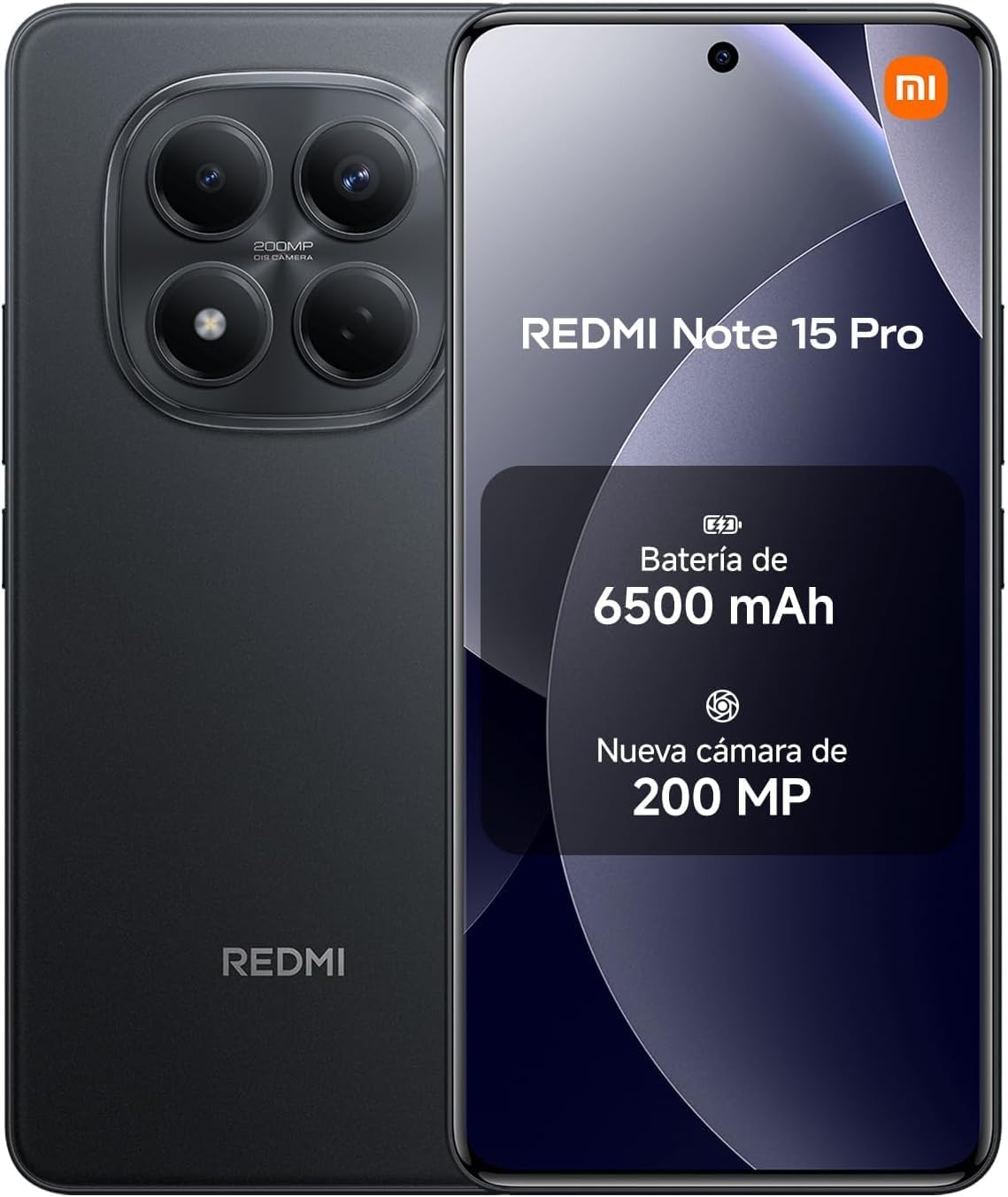 XIAOMI REDMI Note 15 Pro 4G - Smartphone de 12+512GB, batería de 6500 mAh, cámara de 200 MP, Pantalla AMOLED FHD+ de 6,77 Pulgadas, Negro - 1