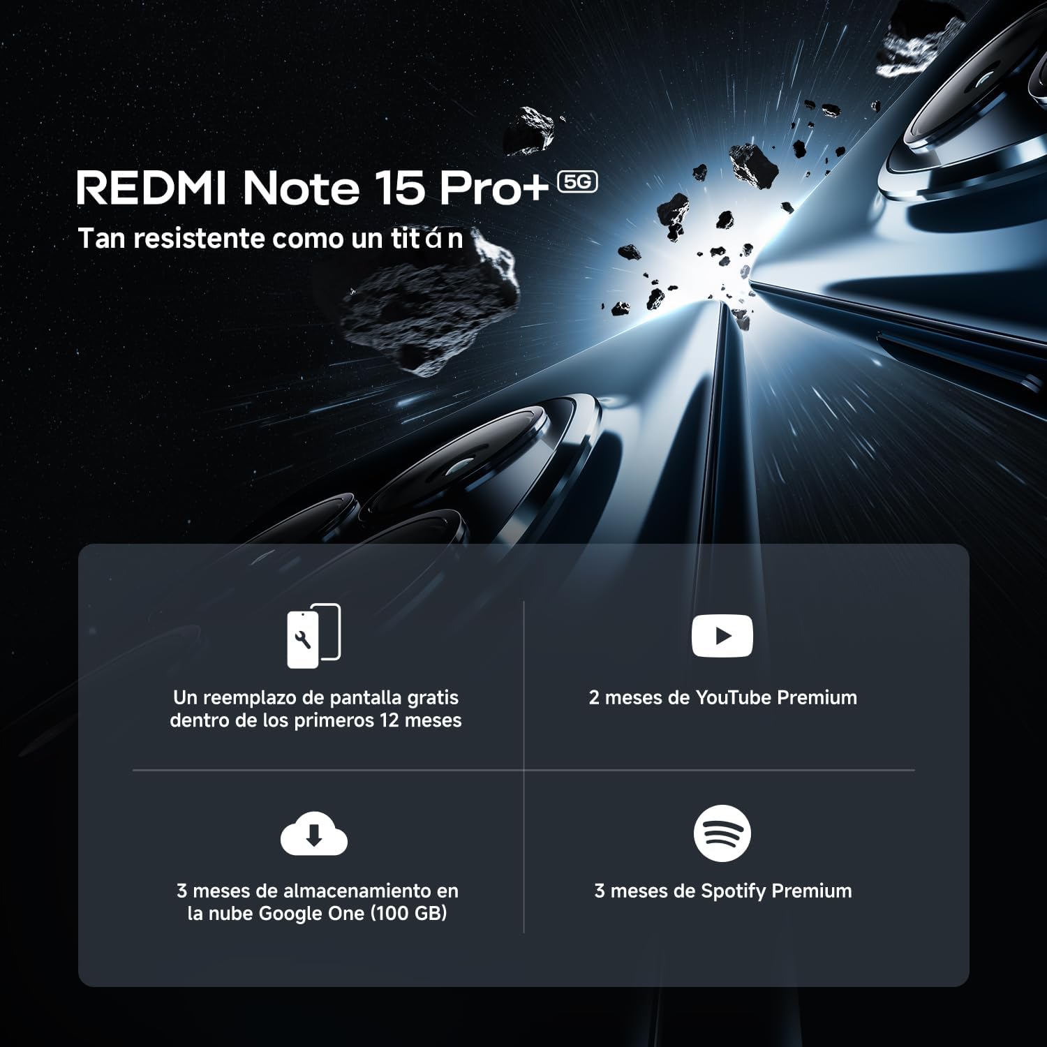 XIAOMI REDMI Note 15 Pro+ 5G - Smartphone de 8+256GB, Pantalla AMOLED 6,83" 1.5K AMOLED, Snapdragon 7s Gen 4, cámara de 200 MP, Hypercharge 100W, Cargador no Incluido, Negro (Versión ES) - 4
