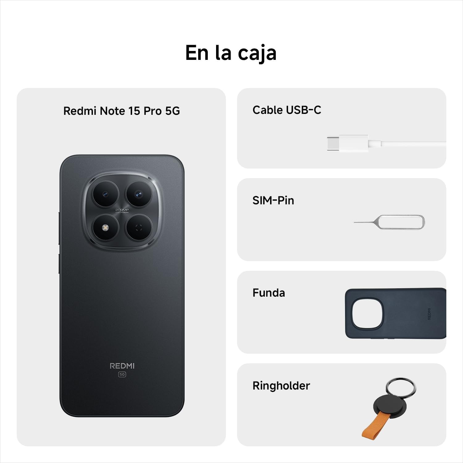 XIAOMI REDMI Note 15 Pro 5G - Smartphone de 8+256GB, Pantalla de 6,83" 1.5K AMOLED, MediaTek Dimensity 7400-Ultra, cámara de 200MP, batería de 6580 mAh, Azul Glaciar - 4