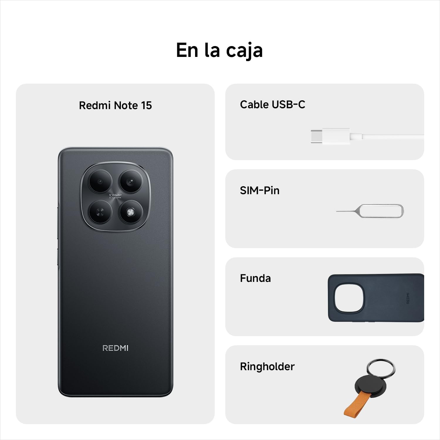 XIAOMI REDMI Note 15 - Smartphone de 6+128GB, Pantalla AMOLED FHD+ de 6,77", MediaTek Helio G100-Ultra, cámara de 108MP, batería de 6000 mAh, Cargador no Incluido, Azul Glaciar (Versión ES) - 4
