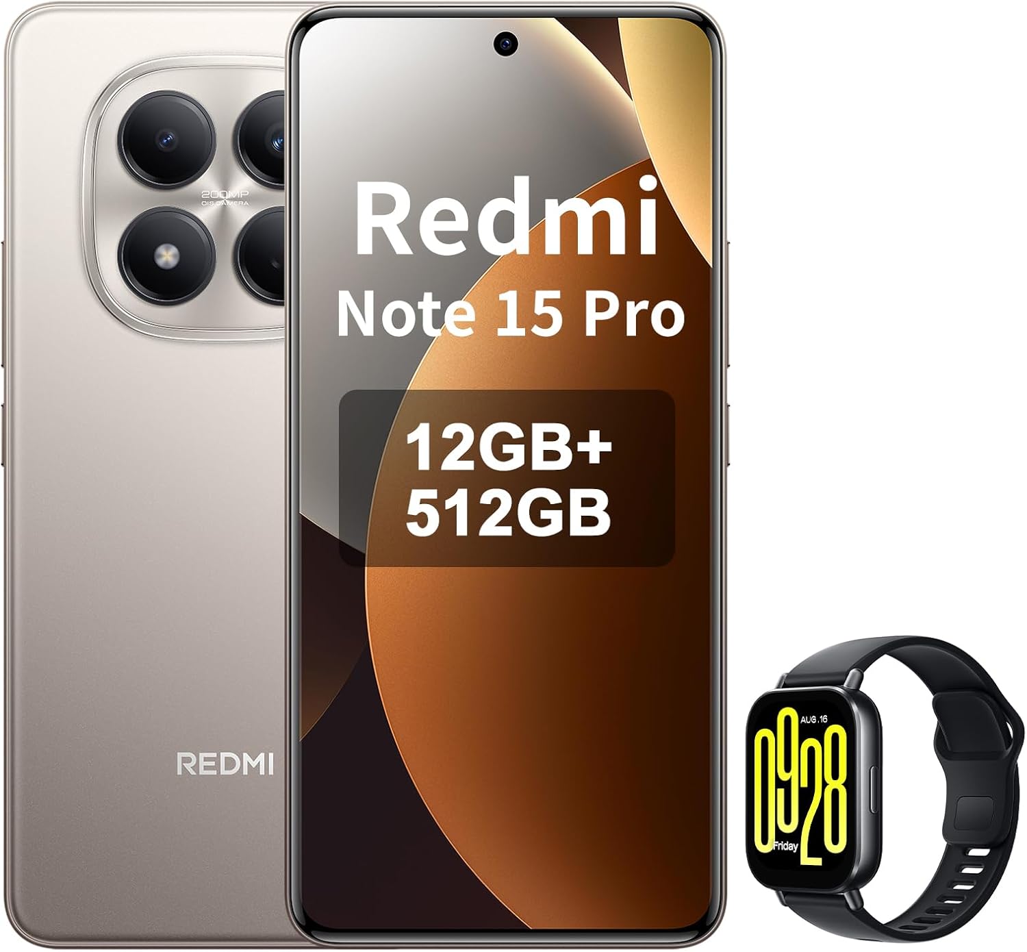 XIAOMI Redmi Note 14 Pro Smartphone 8+256GB 5500mAh Batería 6.67” Pantalla AMOLED Display MediaTek Helio G100-Ultra 120Hz Eye-Care Pantalla Sistema de Imágenes 200MP Negro - 3