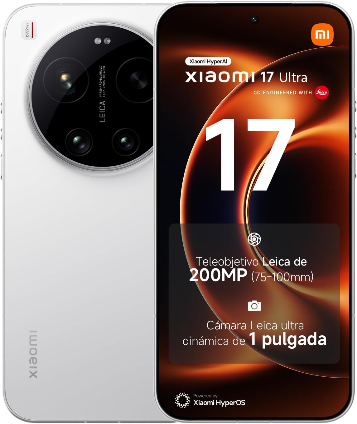 Xiaomi 17 Ultra, Smartphone 16+1024 GB, Leica 200MP 75–100mm Teleobjetivo, tecnología LOFIC HDR, Carpa, HyperAI, Leica APO Lente óptica, Blanco, garantía Adicional de 1 año, Cargador no Incluido - 2