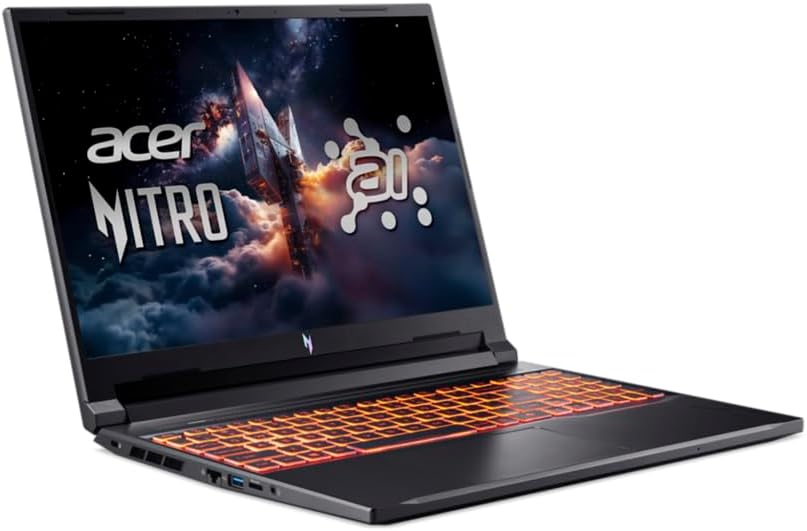 acer Nitro V 16 AI ANV16-42, Ordenador Portátil Gaming 16", WUXGA IPS (AMD Ryzen 7 260, 16 GB RAM, 512 GB SSD, NVIDIA GeForce RTX 5050, Sin Sistema Operativo) Negro, Teclado QWERTY Español - 2