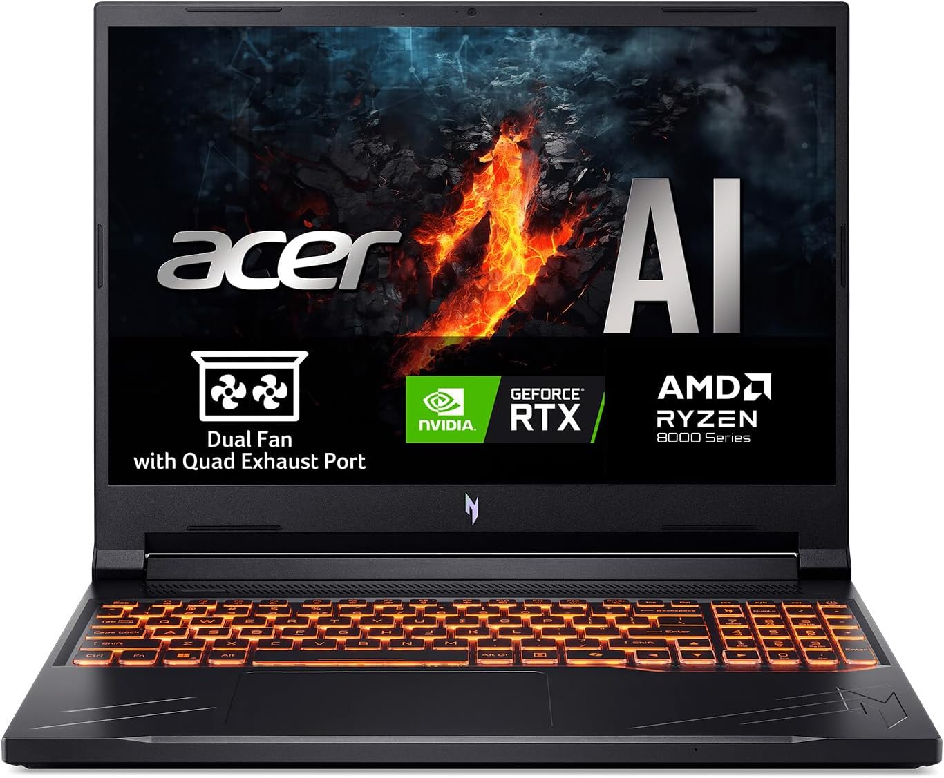 acer Nitro V 16 AI ANV16-42, Ordenador Portátil Gaming 16", WUXGA IPS (AMD Ryzen 7 260, 16 GB RAM, 512 GB SSD, NVIDIA GeForce RTX 5050, Sin Sistema Operativo) Negro, Teclado QWERTY Español - 5