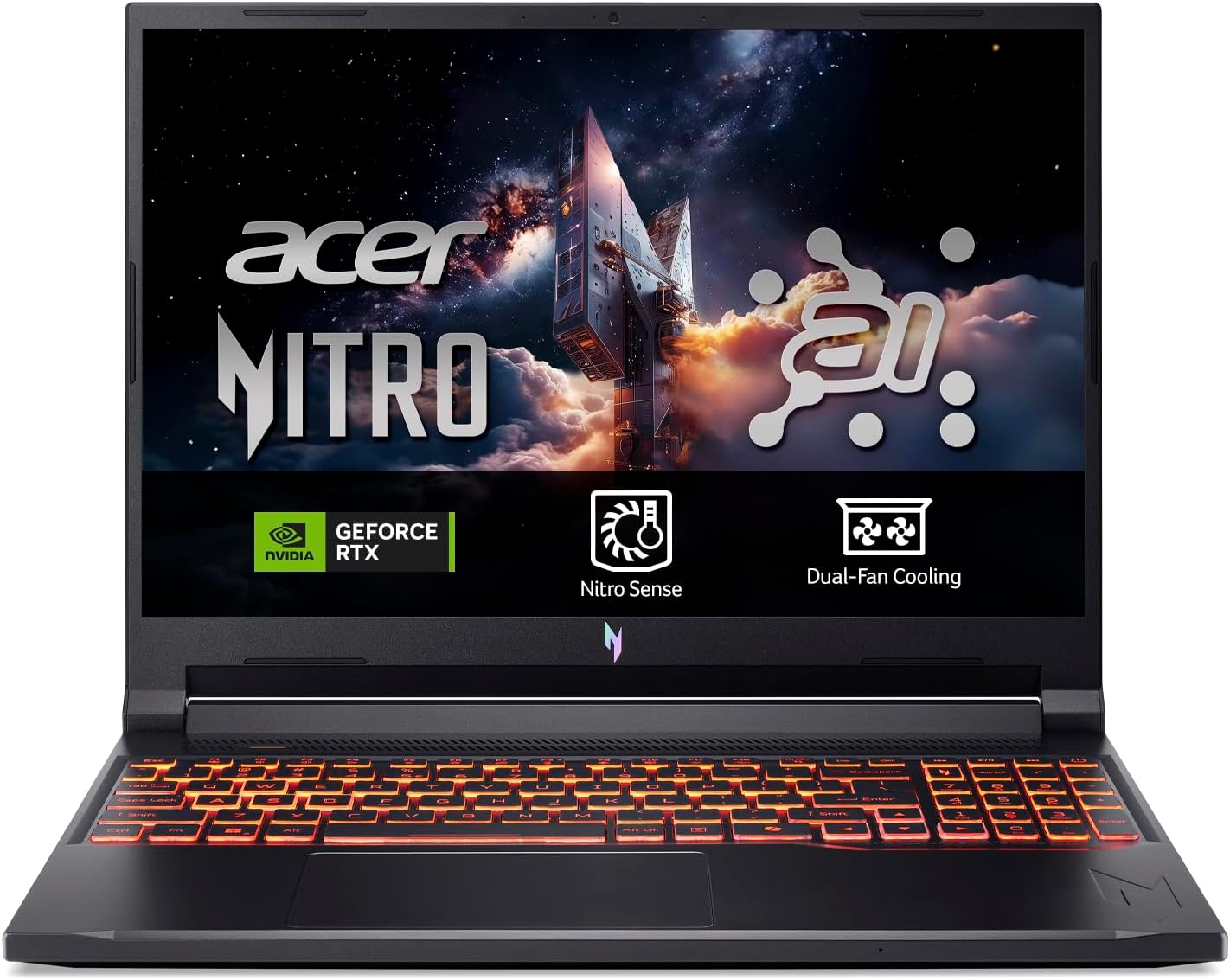 acer Nitro V 16 AI ANV16-42, Ordenador Portátil Gaming 16", WUXGA IPS (AMD Ryzen 7 260, 16 GB RAM, 512 GB SSD, NVIDIA GeForce RTX 5050, Sin Sistema Operativo) Negro, Teclado QWERTY Español - 1