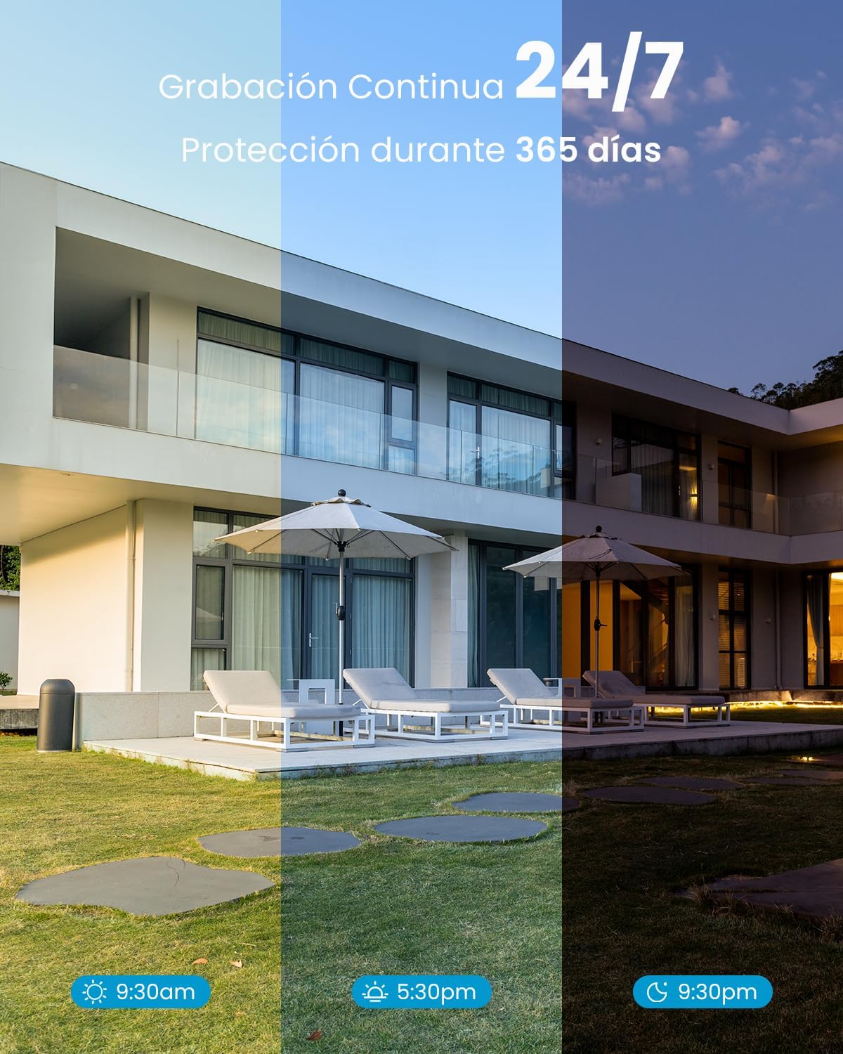 ieGeek 2K Camara Vigilancia WiFi Exterior con Eléctrico, PTZ 355°, Detección de Humano, Seguimiento Automático, Visión Nocturna Color, Alarma de Luz y Sonido, Grabación Continua(2 PCS) - 3