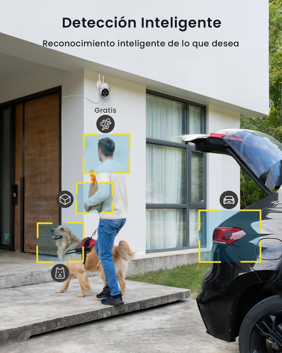ieGeek 2K Camara Vigilancia WiFi Exterior con Eléctrico, PTZ 355°, Detección de Humano, Seguimiento Automático, Visión Nocturna Color, Alarma de Luz y Sonido, Grabación Continua(2 PCS) - 5